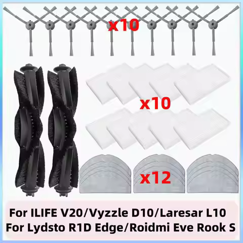 Compatible For ILIFE V20 / Vyzzle D10 / Laresar L10 / Lydsto R1D Edge / Roidmi Eve Rook S Main Rolle