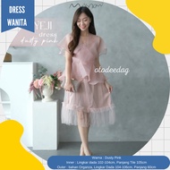 Miss Nomi Dress Invitation Midi Party Wedding Bridesmaid Invitation Dress Tile Tulle Organza Casual All Size Women Girls Dusty Pink