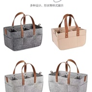 Large Capacity Waterproof Compartment Felt Handbag Maternal Baby Products Storage Bag Diaper Storage