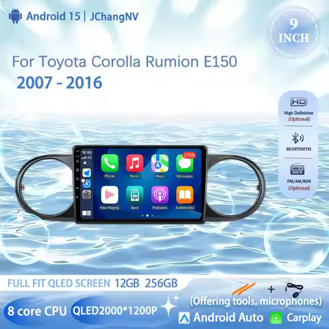 Car Radio Android 15 Carplay For Toyota Corolla Rumion E150 2007 2008 -2016 Navigation GPS Multimedi