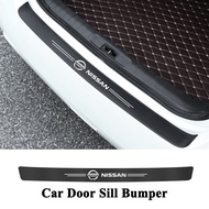 Car Door Sill Bumper For Nissan Sentra n16 Serena c26 c27 vanette c22 Black Carbon Fiber Sticker Nis