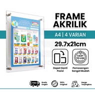 Acrylic Display 2mm A4, A3, A5 Acrylic Wall Frame