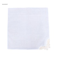 ✿ 28x28cm Women Plain White Square Handkerchiefs Crochet for Butterfly Lace Corner