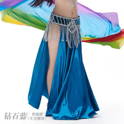 belly dance wear arabic egyptian costume outfit Gypsy Spanish Flamenco Oriental gypsy Satin Skirt (W