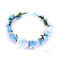 พวงหรีดดอกไม้เทียมกับ Ribbon Handmade Flower Crown Hows YN-TH