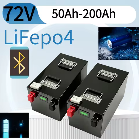72V Lifepo4 Battery 50Ah-200Ah Lithium Iron Phosphate Battery Pack High Capacity Rechargeable for 3K