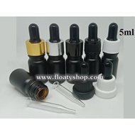 5ml Glass Bottle Matt Black Dropper