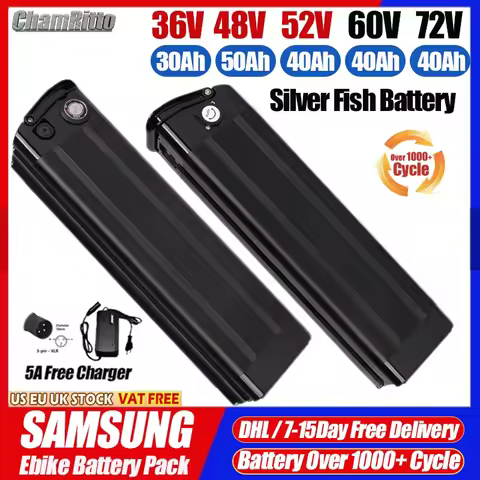 48v Ebike batterie 60v silverfish electric bike battery Akku Accu battery 52v 1500w motor 36v 20 30 