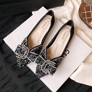 Pointed Toe Flats for Women | Rhinestone Embellished | Sizes 41-43