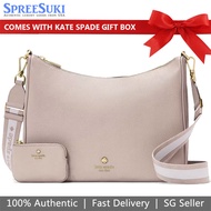 Kate Spade Handbag In Gift Box Emma Large Crossbody Cozy Grey # KK069