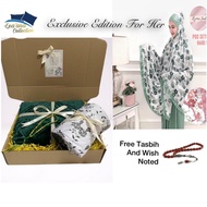 Suprise Gift Box Sejadah Gebu Telekung For Anniversary ,Birthday Hadiah Untuk Isteri,Ibu ,Kain Pelik