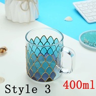 TERMURAH !!! Starbucks Tumbler Reusable Cup Gradient Glass Cup Aurora Colorful Drinking Cup Polygona