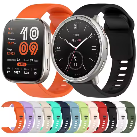 22mm 20mm Silicone Band For Amazfit Active 2/Bip 6/GTR 4 2 2E/GTR 3 Pro/GTS 4/2 mini Bracelet For Am