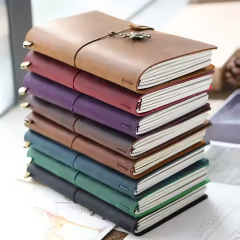 Genuine Leather Journal Traveler's Notebook Retro Handmade Diary Portable Sketchbook Cowhide Gift Pl