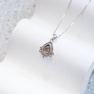 茶晶925純銀巴洛克風格項鍊