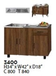 Kitchen Cabinet With Sink Almari Dapur Basin Model 3400