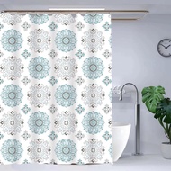 200x200cm Waterproof peva shower curtain with hooks and Thick, opaque shower curtainRing