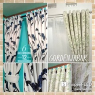 HIJAU Ku & asoka Green Quality & asoka Flower Door Window Curtains