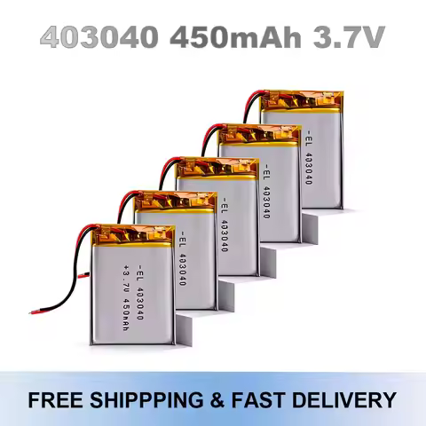 Rechargeable 403040 Li-Po Battery 3.7V 450mAh for Xduoo X2, G1W Dash Cam, DVR & Bluetooth Equipment
