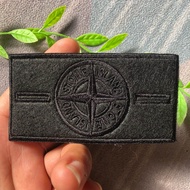 PATCH EMBLEM BORDIR STONE ISLAND FULL BLACK QUALITY PREMIUM ( TANPA KANCING )