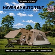[Woodz] WOODZ CAMP Haven 6P Auto Tent 4-6 Person Aluminium Frame Silver Coating Waterproof Family Ca