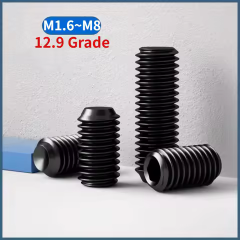 M1.6 M2 M2.5 M3 M4 M5 M6 M8 Black 12.9 Grade Carbon Steel Allen Hex Socket Cup Point Set Screw Headl