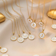 Alphabet Initial Chain Necklace for Men Women Personalized A-Z Trendy Collarbone Jewelry Rantai Lehe