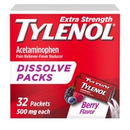 Tylenol Extra Strength Dissolve Packs, 500 mg Acetaminophen Pain Reliever & Fever Reducer, On-The-Go