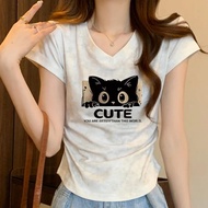 korean white t shirt for school round neck t shirt for women casual tops for women elegant xs