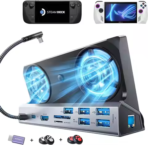 Legion Go Dock, 13-in-1 Legion Go Docking Station with 5 USB 3.0&2.0, Dual Cooling Fan, HDMI 4K@60Hz