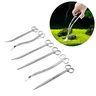 Aquarium Scissor Tools Fish Tank Tweezer Plants Wave Scissors Grass Stainless Cleaning Tools Storage
