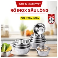 High-quality Deep Multi-Purpose Stainless Steel Basket in Many Sizes 18cm-32cm Convenient, Ventilate
