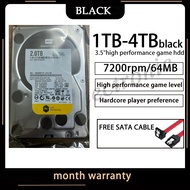 WD 3.5 HDD 500GB/1TB/2TB/3TB/4TB Sata 7200RPM Black Performance Internal Hard Drive Game Hard Disk