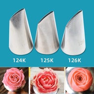 Cake Decorating Nozzle 124K Rose Stainless Steel Decorating Nozzle Baking Tool Medium Nozzle 125K 12