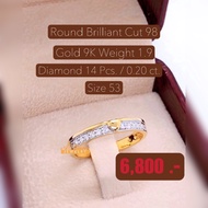 98 Water Square Pollen Diamond Female Ring