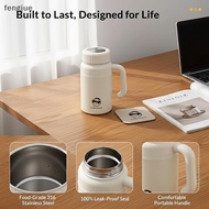 fengjue Stainless Steel Water Bottle 1000ML Insulated with Handle Tea Infuser Leakproof for Office H