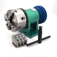 Household Lathe Spindle Assembly DIY Small Woodworking Rotating Seat 80 Three-jaw Chuck Flange Pulle