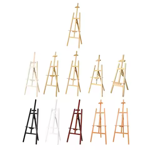 Floor Standing Wood Display Easel Studio Easel Adjustable Stand for Supplies Poster
