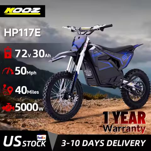 KOOZ HP117E 72V 5000W Pro Electric Dirt Bike for Adults,3 Speed Modes Electric Motorcycle Up to 50 M