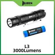 Outdoor Camping WUBEN L3 Utility Flashlight 3000Lumens Type-C Rechargebale With 4800mAH Battery Powe