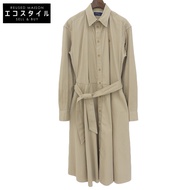 Polo Ralph Lauren 女士繫帶長袖休閒連身裙，米色，2 碼（二手）
