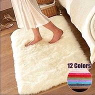 80*50cm Soft Bedroom Rugs Door Bathroom Mat Non-slip Carpet Shaggy Rugs Bedside Rugs for Living Room