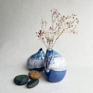 浪花琉璃。手工陶瓷花瓶 花器 陶藝 花道道具 陶器 新年禮物