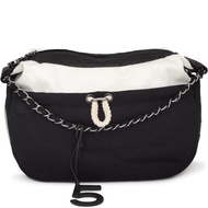 Chanel Black Quilted Lambskin, Navy and White Cotton Cruise Sailing Yacht Boating Pochette Hobo Sliver Hardware, 2004-05