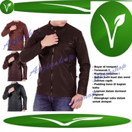 baju jaket kulit lelaki hitam coklat moden men shirt original ss4961qq