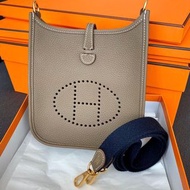 Hermes Mini Evelyne 大象灰金