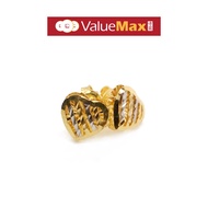 22K Gold Two Tone Heart Earstud