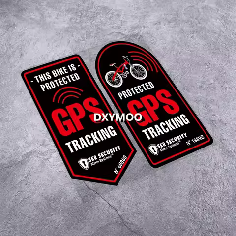 1Set This Bike Protected By GPS Tracking Security Waterproof Sticker, 8.9x7.6cm Vinyl Decal for Moto