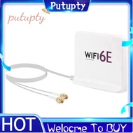 Portable 2.4G/5G/6G WiFi 6E Antenna with Cable Indoor Wireless Antenna with Magnetic Bottom for Netw
