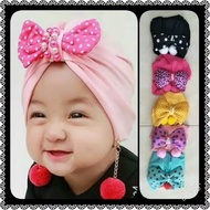 Turban anak bayi perempuan lucu umur 0-3 bulan 0-6 bulan 6-12 bulan 1 2 3 tahun / turban murah / pen
